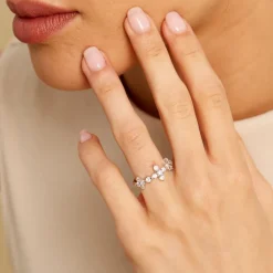 Histoire d'Or Bague Midnight Flower Argent Blanc Oxyde De Zirconium Sale