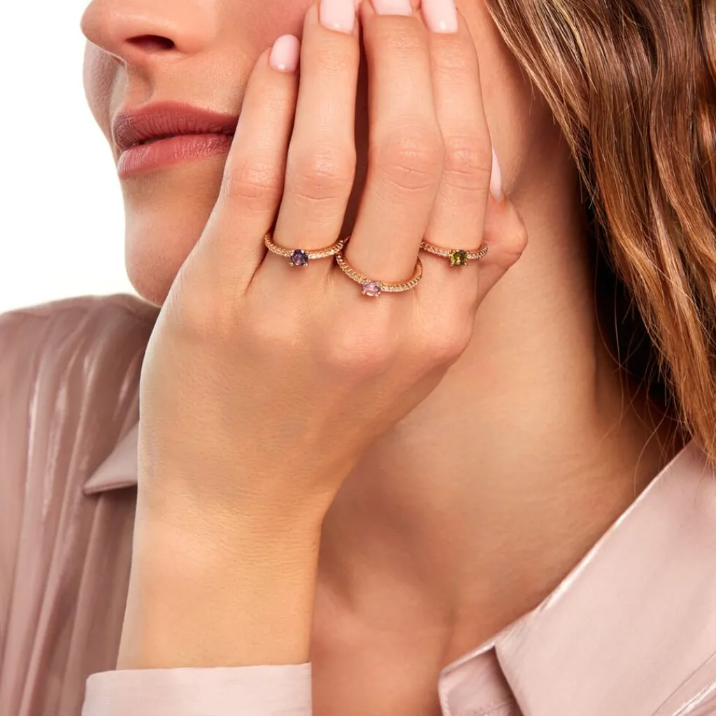 Histoire d'Or Bague Mireilla Plaqué Or Doré Oxyde De Zirconium plaqué or jaune oxyde vert Clearance