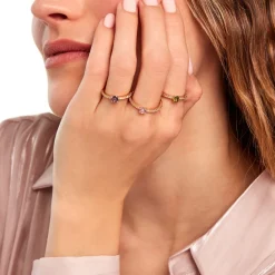 Histoire d'Or Bague Mireilla Plaqué Or Doré Oxyde De Zirconium plaqué or jaune oxyde violet New