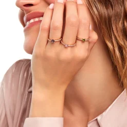 Histoire d'Or Bague Mireilla Plaqué Or Doré Oxyde De Zirconium plaqué or jaune oxyde rose Outlet