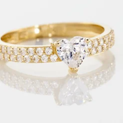 Histoire d'Or Bague Monelle Or Jaune Oxyde De Zirconium New