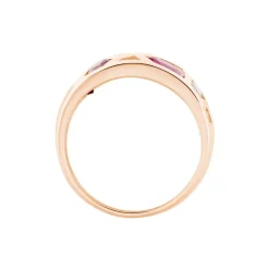 Histoire d'Or Bague Mosaique Or Rose Amethyste Et Rhodolite Et Saphir New