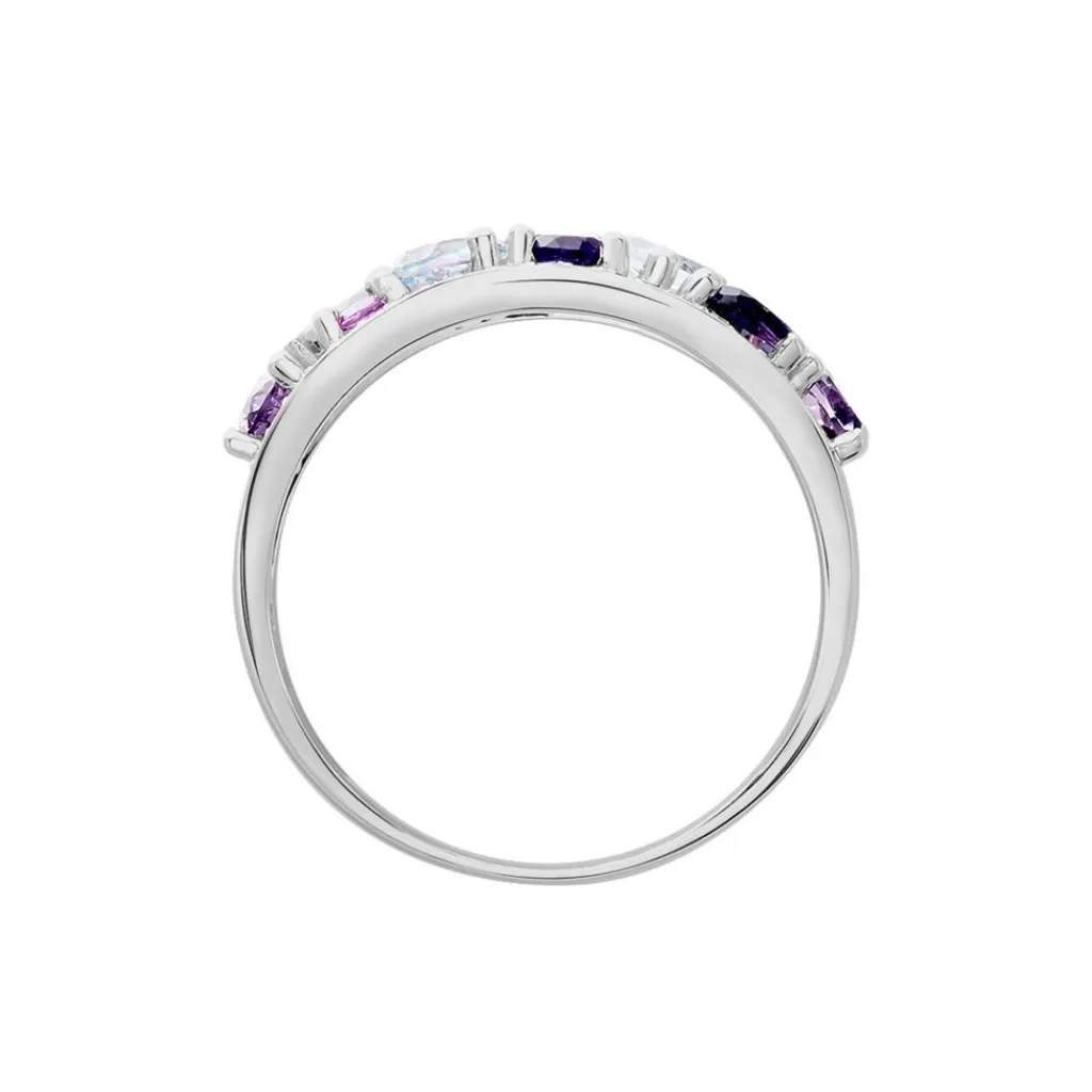 Histoire d'Or Bague Multicolore Or Blanc Topaze Et Amethyste Et Saphir or blanc topaze bleue Best