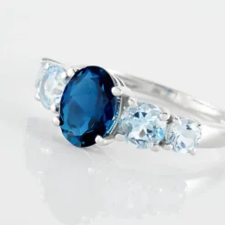 Histoire d'Or Bague Muna Or Blanc Topaze Bleu London Topaze Topaze New