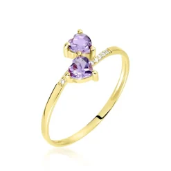 Histoire d'Or Bague Myrtie Or Jaune Amethyste Violet Oxyde De Zirconium Online