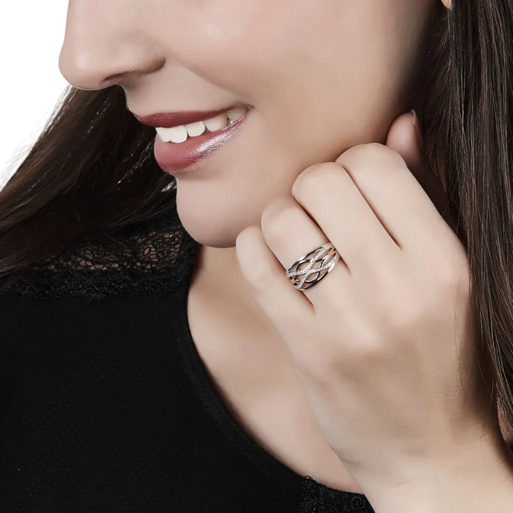 Histoire d'Or Bague Nathalie Or Bicolore Diamant Outlet