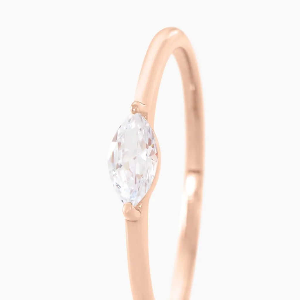 Histoire d'Or Bague Navette De Zirconium argent rose oxyde Sale