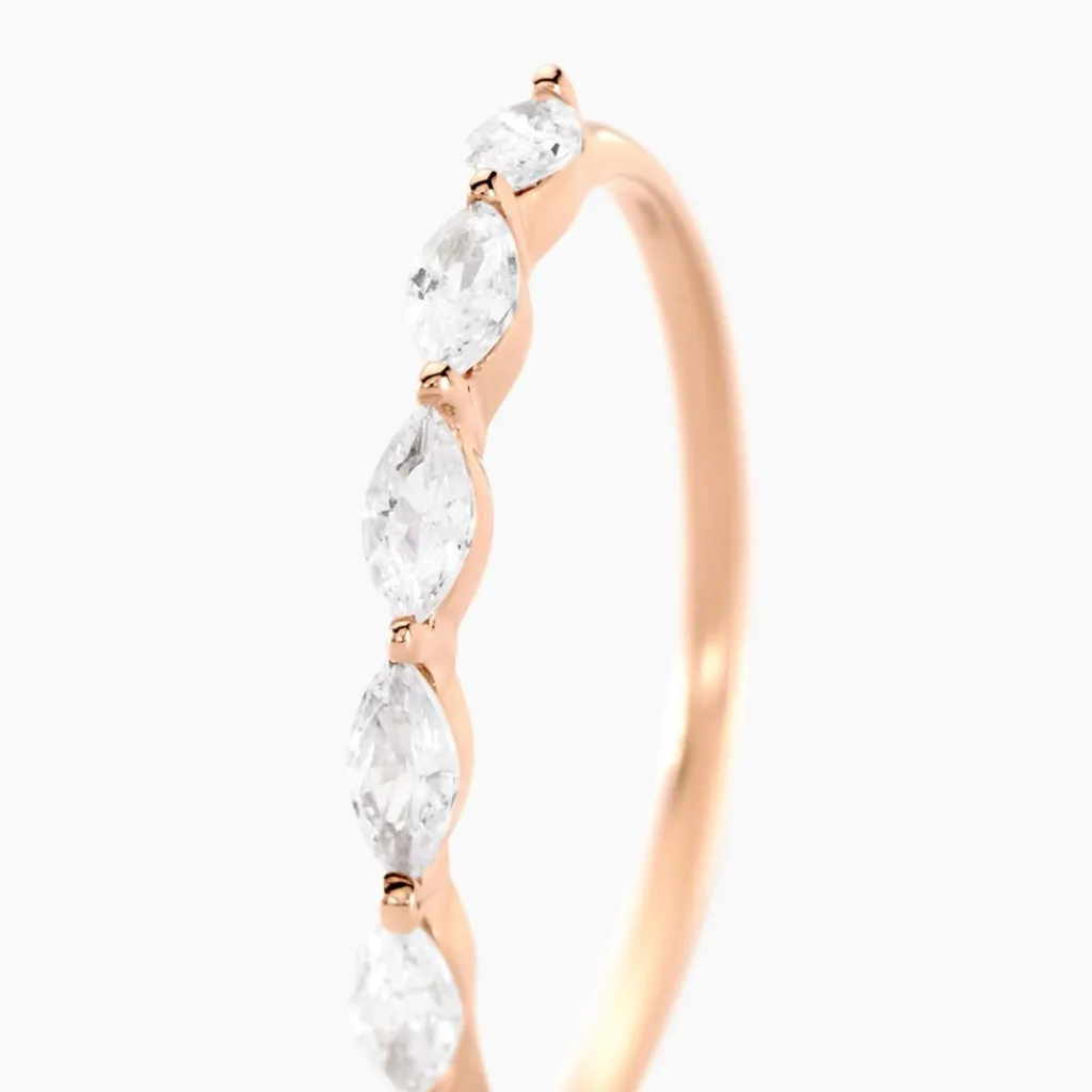 Histoire d'Or Bague Navette De Zirconium argent rose oxyde Discount