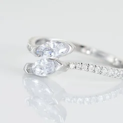 Histoire d'Or Bague Nevarte Argent Blanc Oxyde De Zirconium Hot