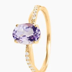 Histoire d'Or Bague Niklaus Or Jaune Améthyste Oxyde De Zirconium Sale