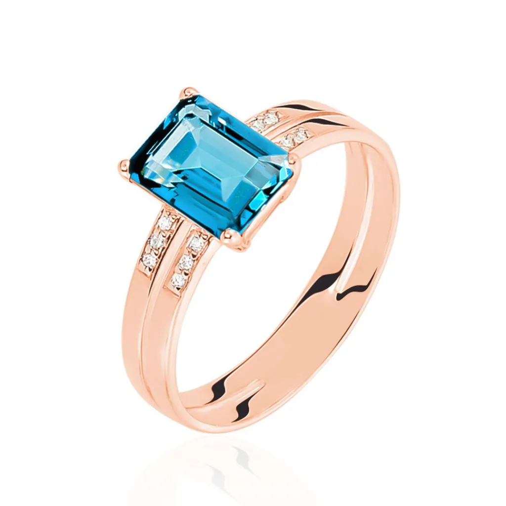 Histoire d'Or Bague Noee Or Rose Topaze Et Oxyde De Zirconium New