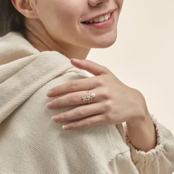 Histoire d'Or Bague Norah Or Jaune Perle De Culture Et Oxyde De Zirconium Hot