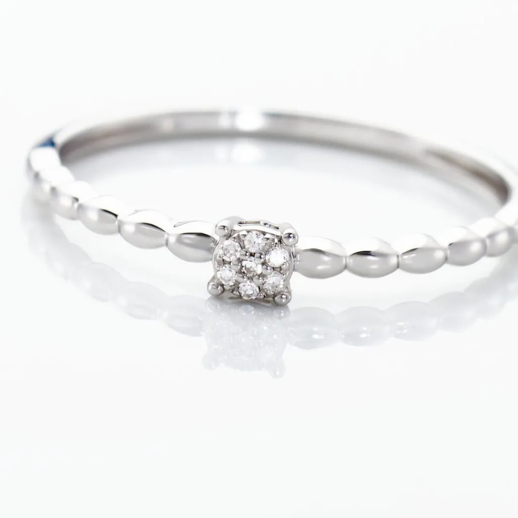 Histoire d'Or Bague Nuha Blanc Diamant Blanc Outlet