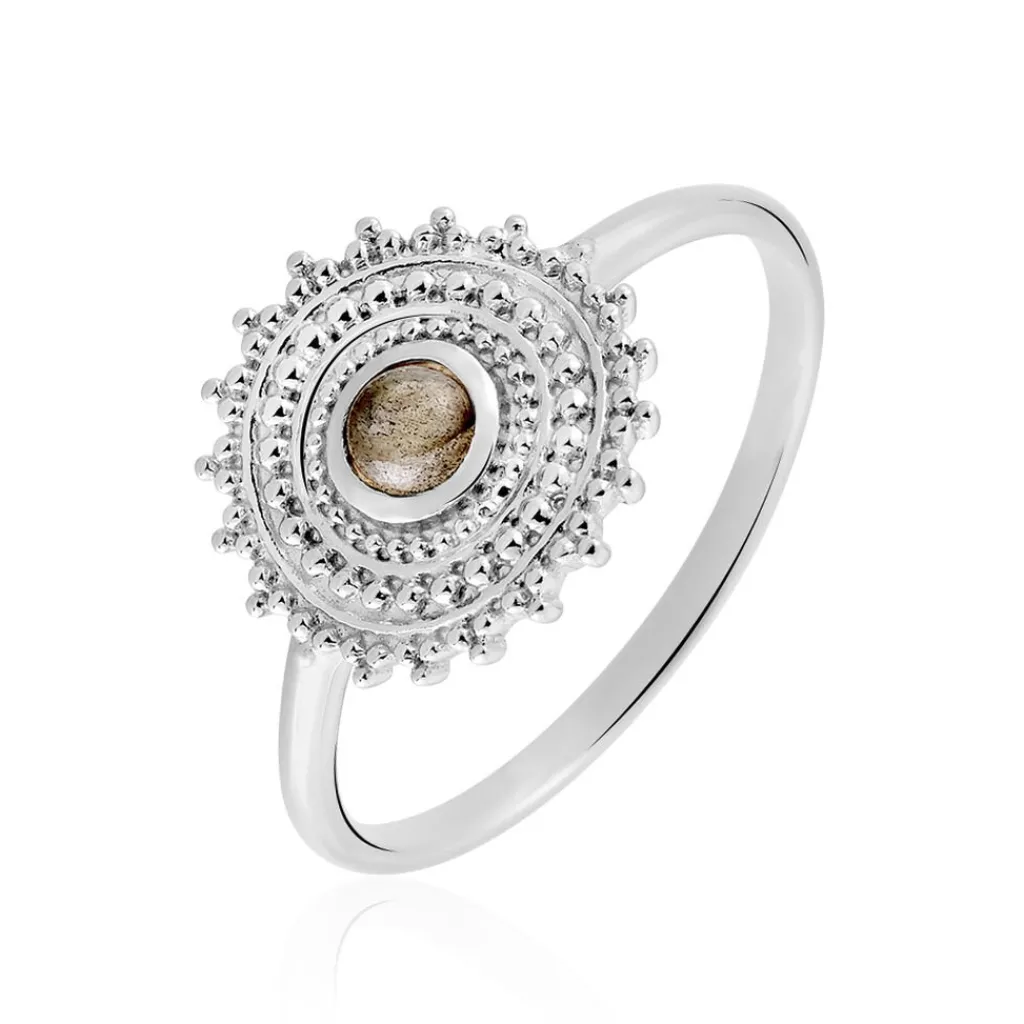 Histoire d'Or Bague Nyoko Argent Blanc Labradorite Hot