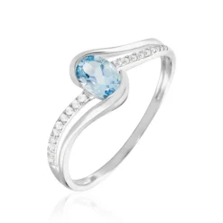 Histoire d'Or Bague Or Blanc Anja Topaze or blanc topaze bleu Clearance