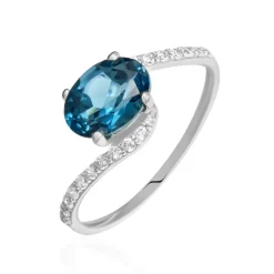 Histoire d'Or Bague Or Blanc Erwin Topaze Oxydes De Zirconium Discount