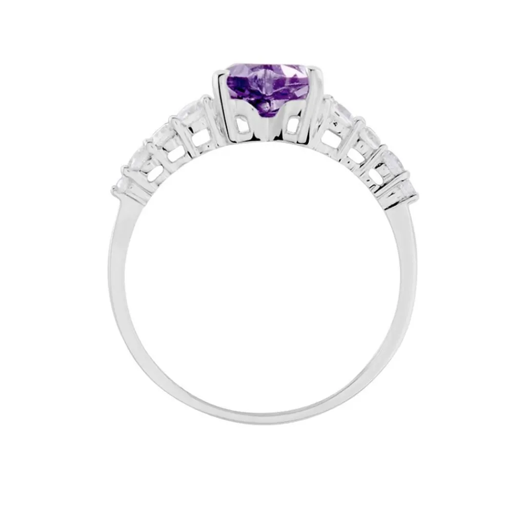 Histoire d'Or Bague Or Blanc Fany Améthyste Oxydes De Zirconium or blanc amethyste violette Online