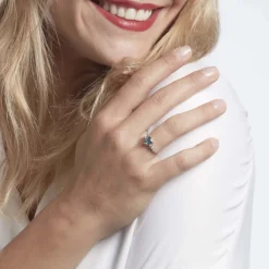 Histoire d'Or Bague Or Blanc Fany Topaze Oxydes De Zirconium or blanc topaze london blue Hot