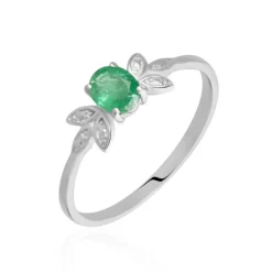 Histoire d'Or Bague Or Blanc Febe Emeraude Best