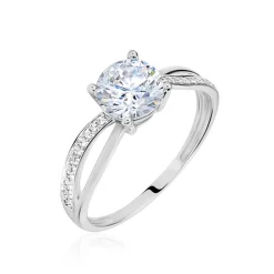 Histoire d'Or Bague Or Blanc Ofelie Solitaire Oxyde or blanc oxyde Best