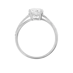 Histoire d'Or Bague Or Blanc Ofelie Solitaire Oxyde or blanc oxyde Best