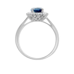 Histoire d'Or Bague Or Blanc Quintilla Topaze London Blue Et Oxydes Discount