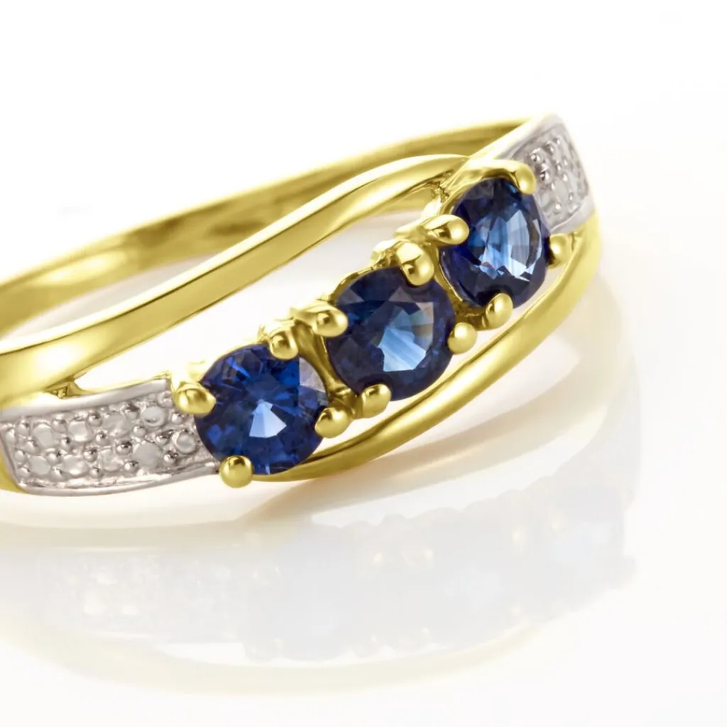 Histoire d'Or Bague Or Jaune Abelard Saphirs Diamants or jaune saphir Discount