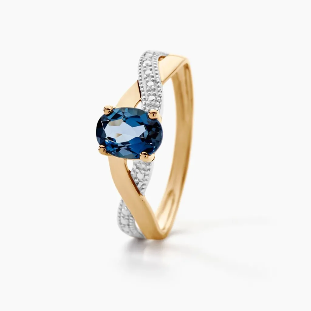 Histoire d'Or Bague Or Jaune Candice Topaze or jaune topaze bleu london Outlet