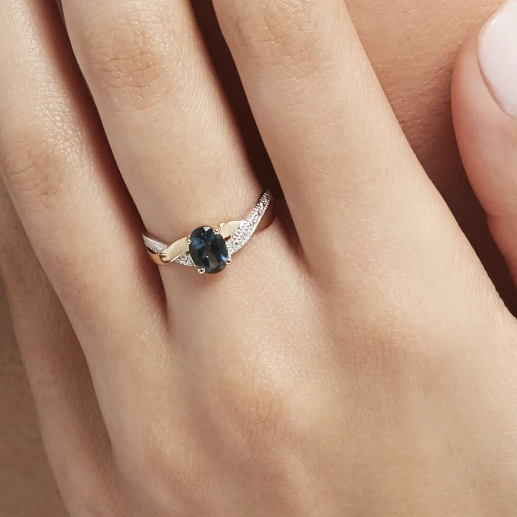 Histoire d'Or Bague Or Jaune Candice Topaze or jaune topaze bleu london Outlet