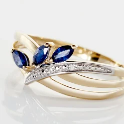 Histoire d'Or Bague Or Jaune Carl Saphirs Diamants Sale