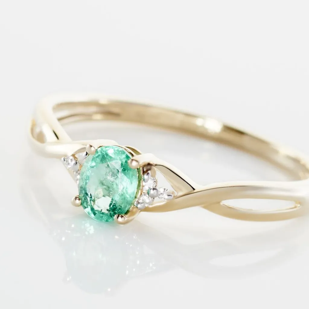 Histoire d'Or Bague Or Jaune Cassie Emeraude Et Diamant or jaune emeraude