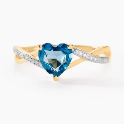 Histoire d'Or Bague Or Jaune Clothilde Topaze Oxydes De Zirconium or jaune topaze london blue Outlet