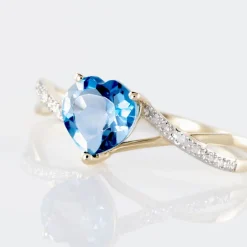 Histoire d'Or Bague Or Jaune Clothilde Topaze Oxydes De Zirconium or jaune topaze london blue Outlet