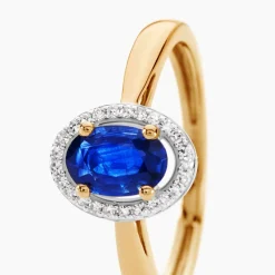 Histoire d'Or Bague Or Jaune Goulwen Saphir Ovale Et Diamants Discount