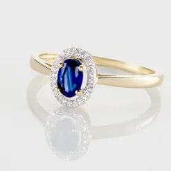 Histoire d'Or Bague Or Jaune Goulwen Saphir Ovale Et Diamants Discount