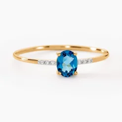 Histoire d'Or Bague Or Jaune Jehane Topaze Oxydes De Zirconium or jaune topaze bleu london New