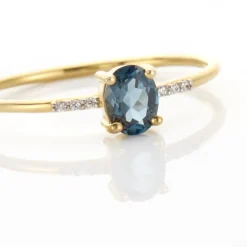 Histoire d'Or Bague Or Jaune Jehane Topaze Oxydes De Zirconium or jaune topaze bleu london New