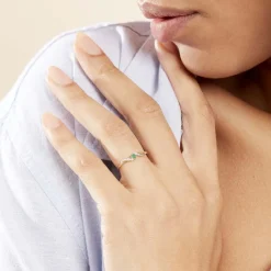 Histoire d'Or Bague Or Jaune Levenez Emeraude Discount