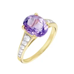 Histoire d'Or Bague Or Jaune Marie-camille Améthyste Oxydes De Zirconium or jaune amethyste violette Outlet