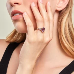 Histoire d'Or Bague Or Jaune Marie-camille Améthyste Oxydes De Zirconium or jaune amethyste violette Outlet