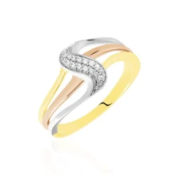 Histoire d'Or Bague Or Tricolore Dionyse Oxydes De Zirconium Best