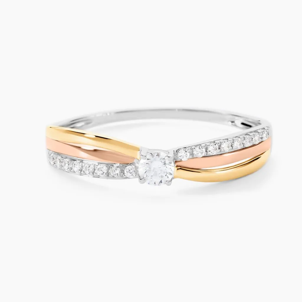 Histoire d'Or Bague Or Tricolore Peregrine Oxyde De Zirconium Outlet