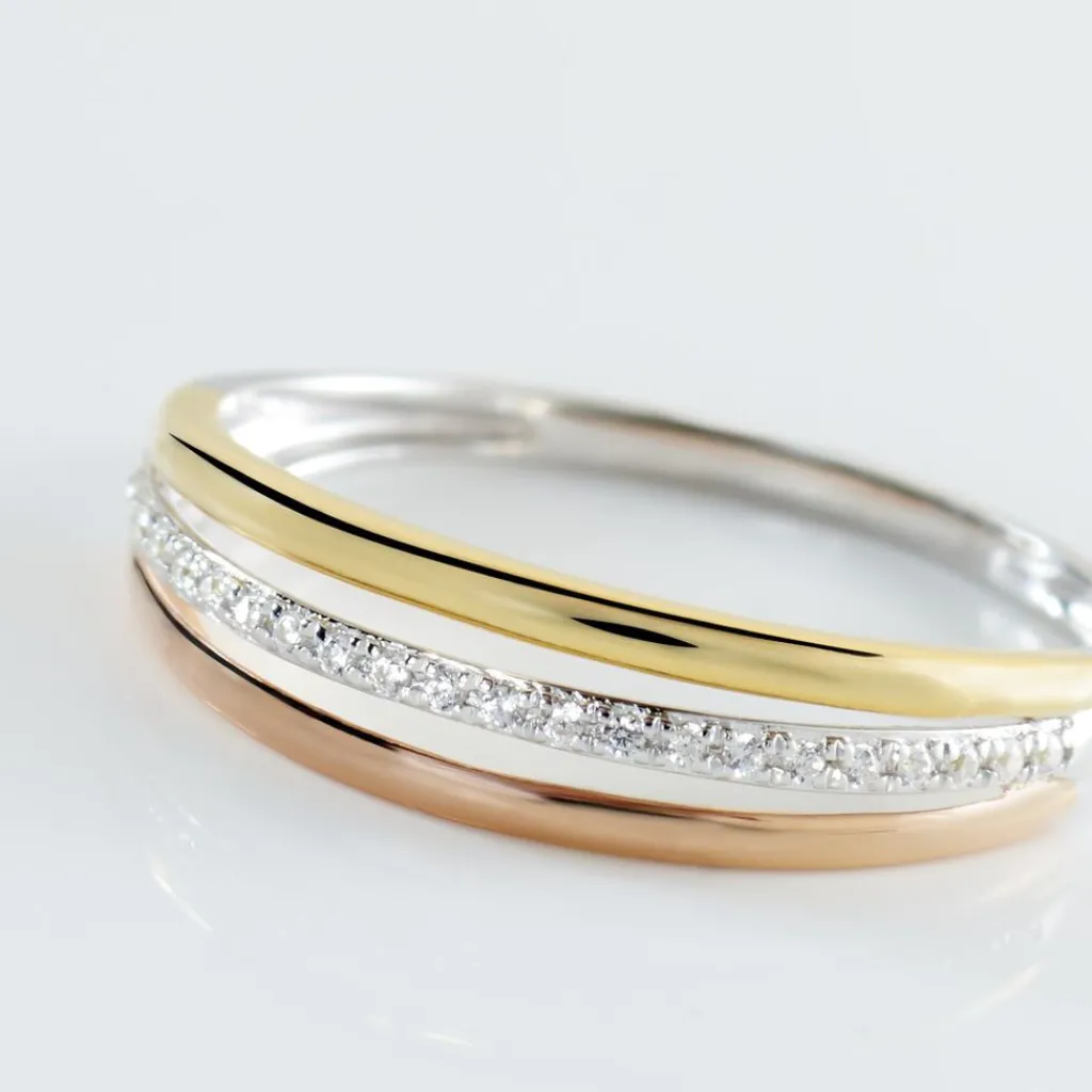 Histoire d'Or Bague Or Tricolore Vanadis Diamants Outlet