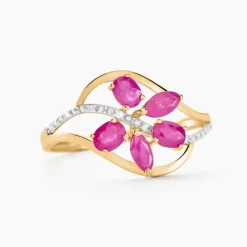 Histoire d'Or Bague Orchidee Diamant or bicolore rubis Best