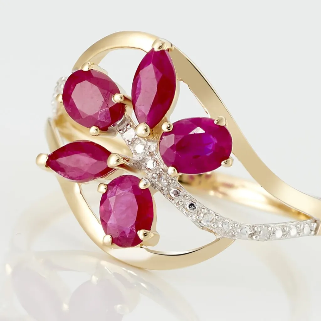 Histoire d'Or Bague Orchidee Diamant or bicolore rubis Best