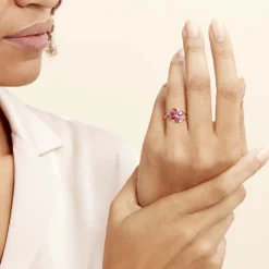 Histoire d'Or Bague Orchidee Diamant or bicolore rubis Best
