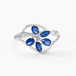 Histoire d'Or Bague Orchidee Diamant or blanc saphir Sale