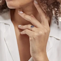 Histoire d'Or Bague Orchidee Diamant or blanc saphir Sale