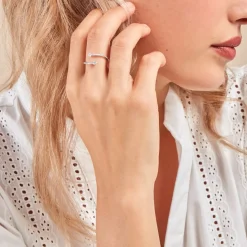 Histoire d'Or Bague Orpheus Or Blanc Diamant Synthétique Hot