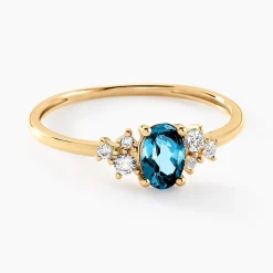 Histoire d'Or Bague Pansy Or Jaune Topaze Oxyde De Zirconium or jaune topaze bleu london Best